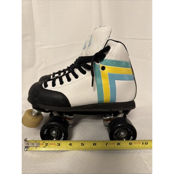 Antik Skyhawk Roller Derby roller skates, white blue yellow.Size 6. - Picture 6 of 12